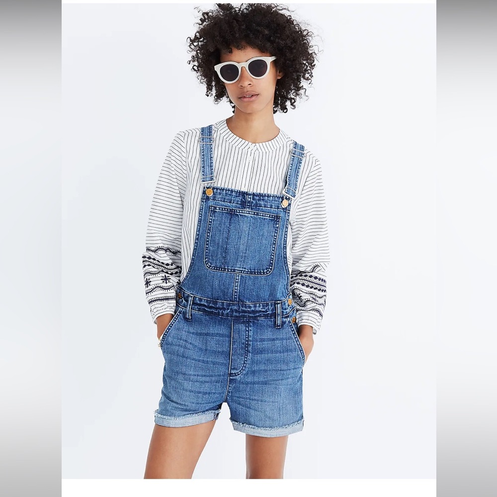 Madewell Adirondack Overall Shorts- Dawkins Wash